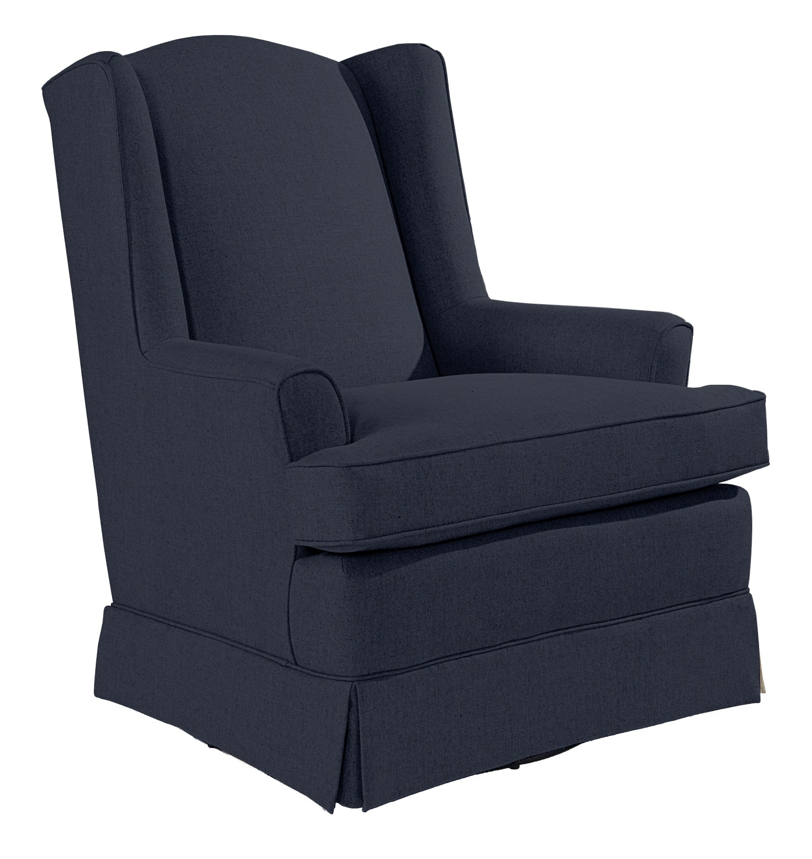 Best Home Furnishings Natasha 7147 20132 Natasha Swivel Glider with Wing Back and Skirt Zak s Home Uph Upholstered Chairs